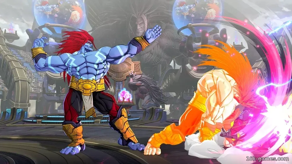 Champion poses as his aura attacks the foe in Marvel Tokon: Fighting Souls.