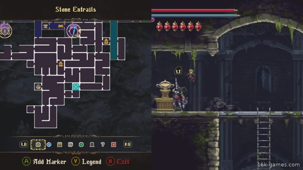 Blasphemous 2: Расположение, материалы и улучшения Эмбрухо Третьего Греха A Mark of The Embrujo located in the Stone Entrails.