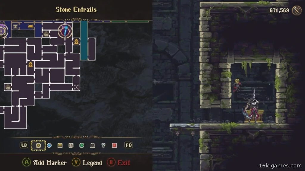 Blasphemous 2: Расположение, материалы и улучшения Эмбрухо Третьего Греха A Mark of The Embrujo located in the Stone Entrails.