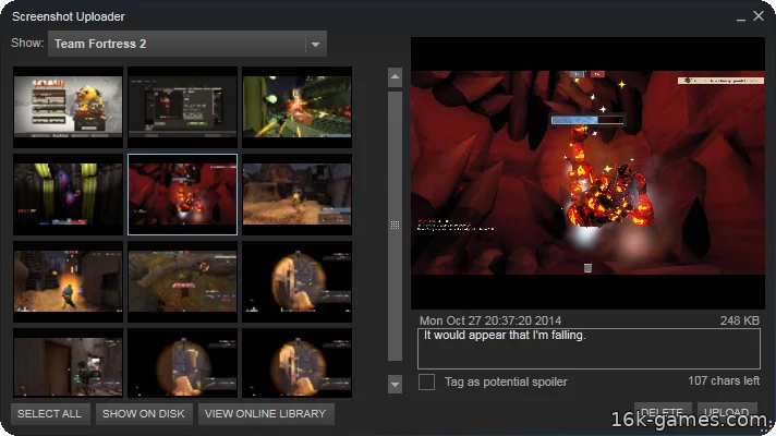 Добавление скриншотов, графики и видео в сообщество Steam