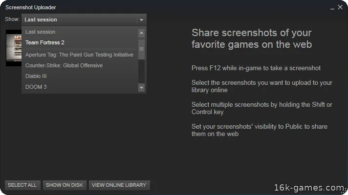 Добавление скриншотов, графики и видео в сообщество Steam