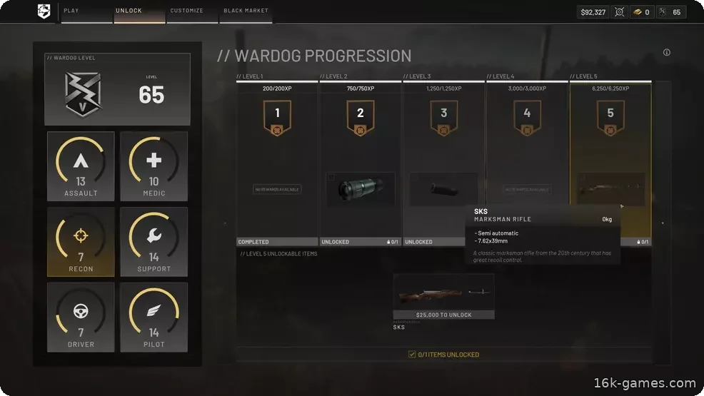 Самый быстрый способ прокачать Разведку — Вардоги The SKS on the Recon reward track